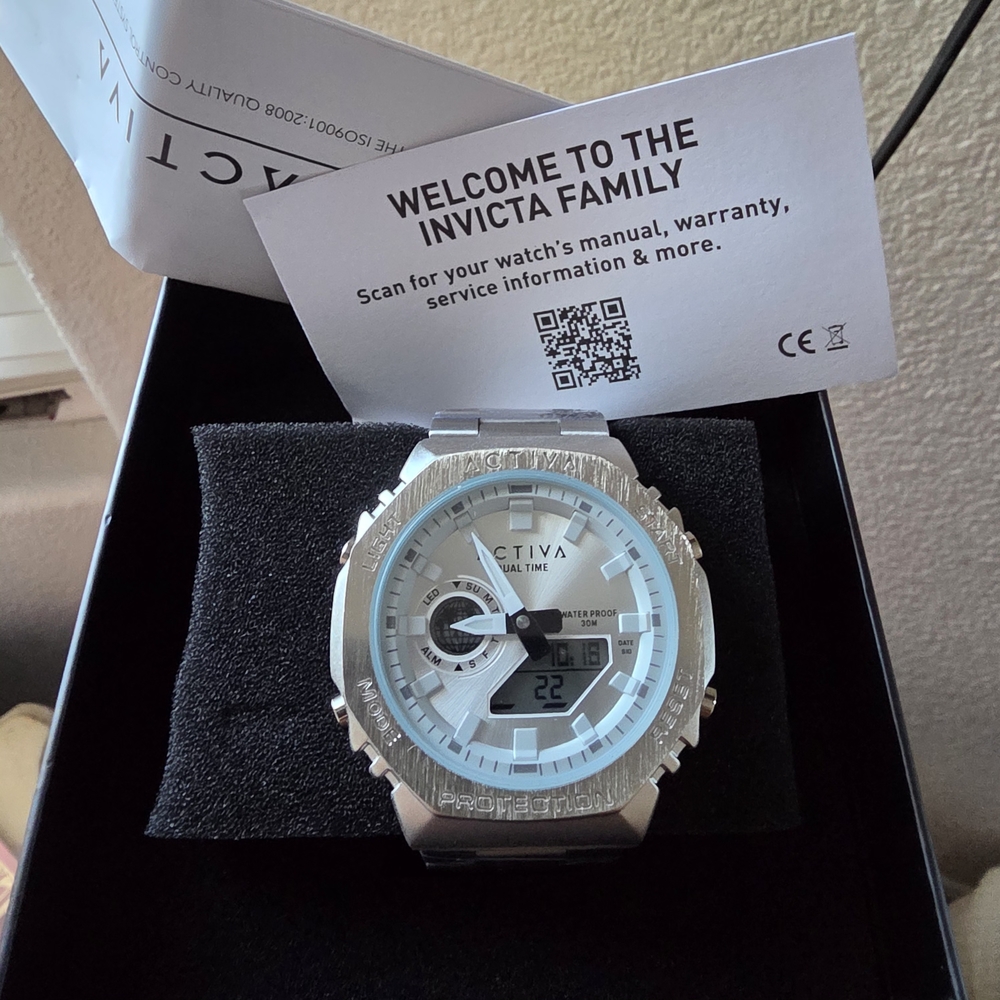 Activa x Invicta ACWM423-002 - Digital Unisex Watch - 45.5mm, Silver